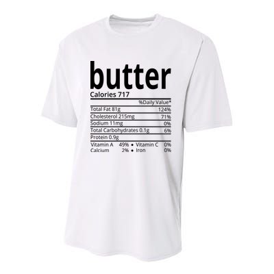 Butter Nutritional Facts Thanksgiving Matching Family Costume Youth Performance Sprint T-Shirt