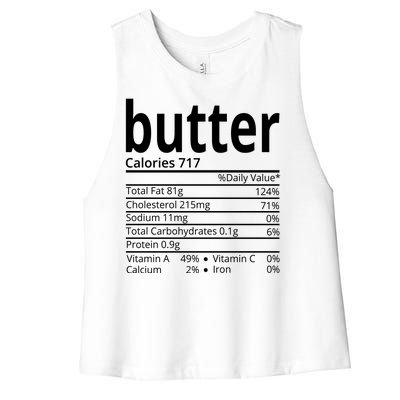 Butter Nutritional Facts Thanksgiving Matching Family Costume Women's Racerback Cropped Tank