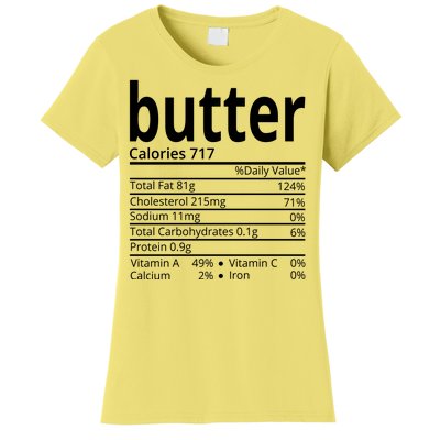 Butter Nutritional Facts Thanksgiving Matching Family Costume Women's T-Shirt