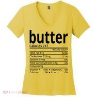 Butter Nutritional Facts Thanksgiving Matching Family Costume Women's V-Neck T-Shirt