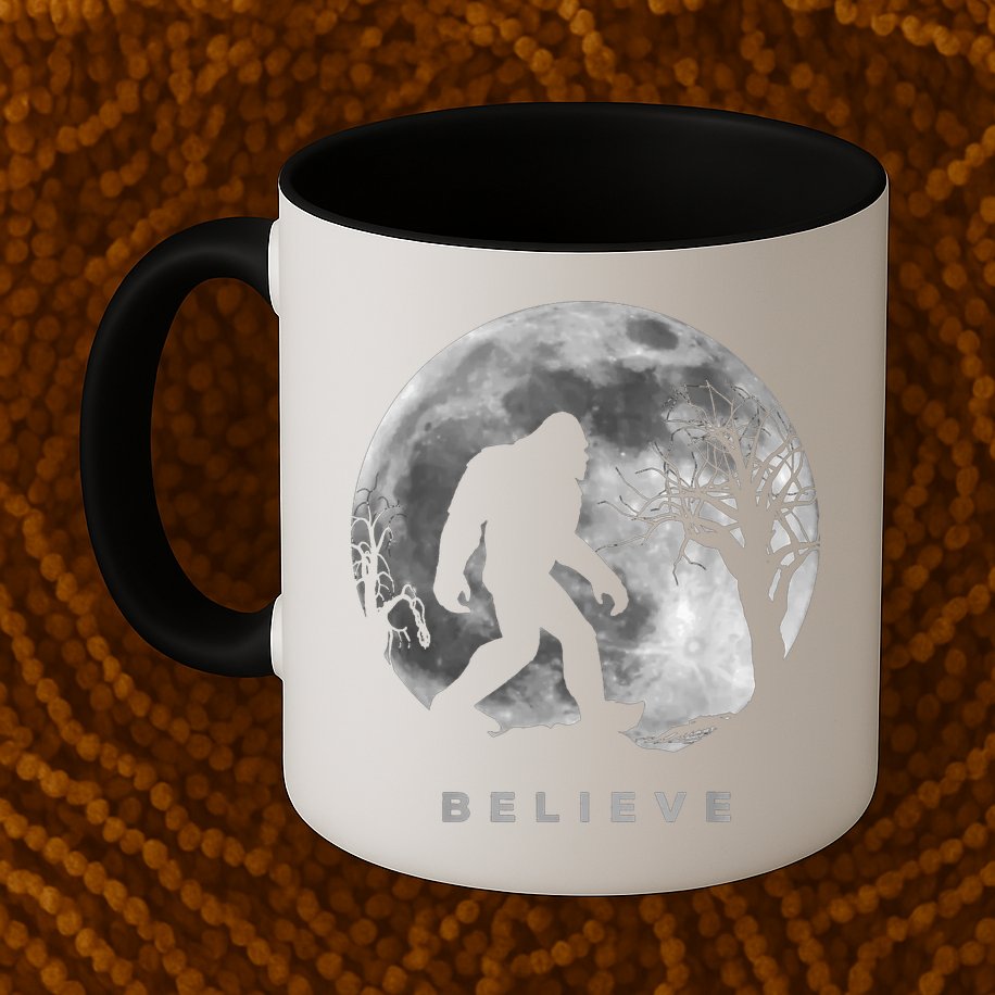 Bigfoot Night Full Moon I Believe Sasquatch Mug