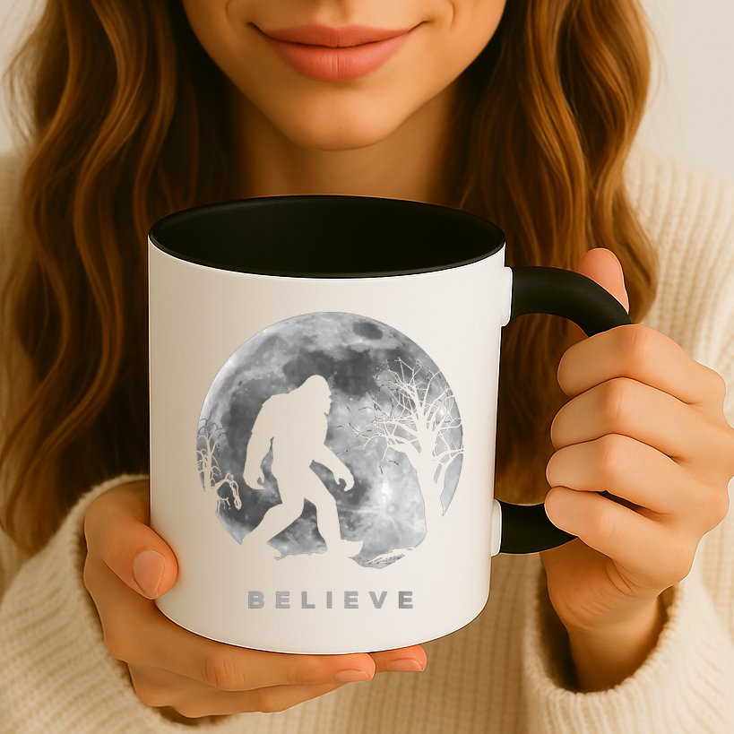 Bigfoot Night Full Moon I Believe Sasquatch Mug