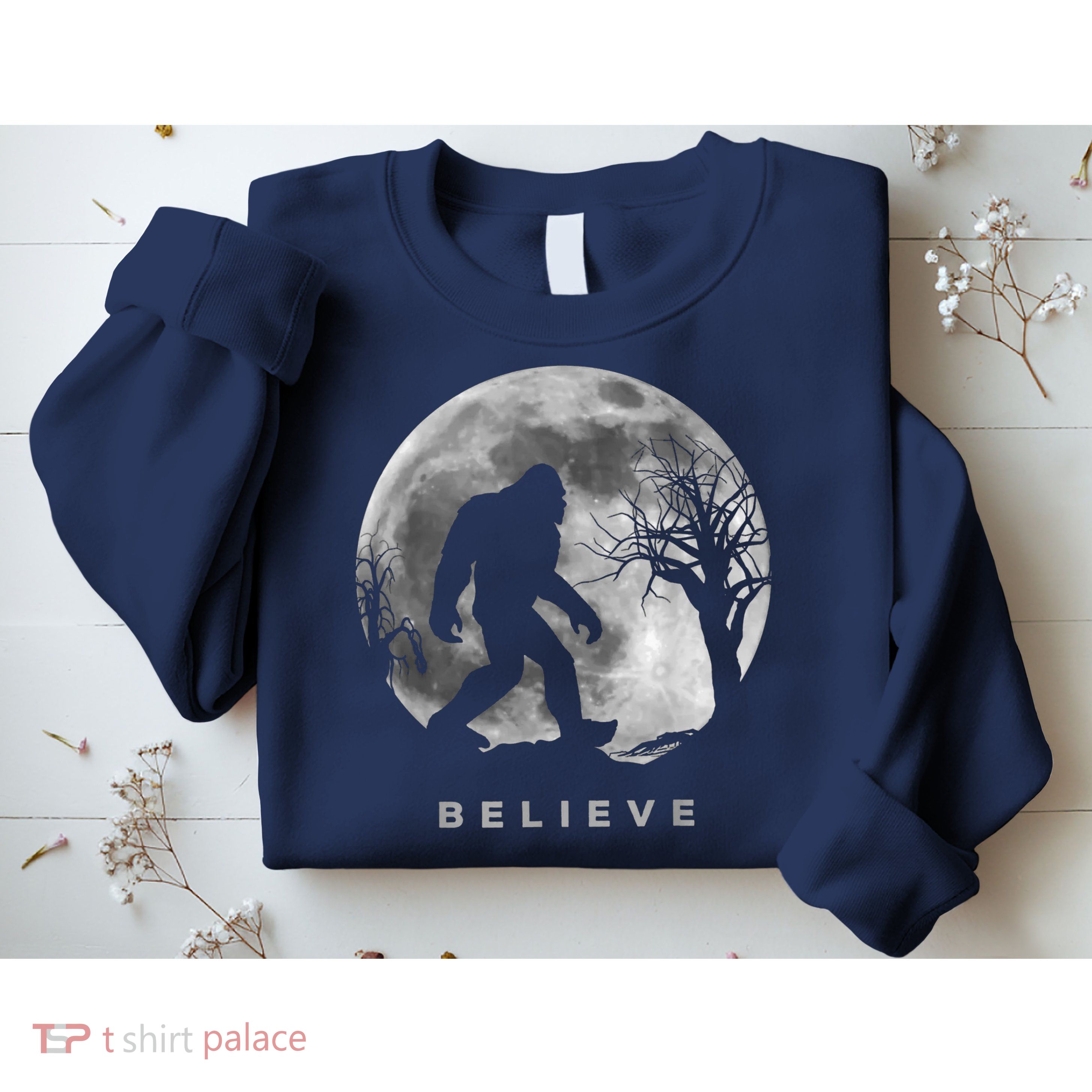Bigfoot Night Full Moon I Believe Sasquatch Sweatshirt
