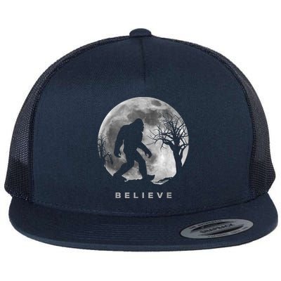 Bigfoot Night Full Moon I Believe Sasquatch Flatbill Hat