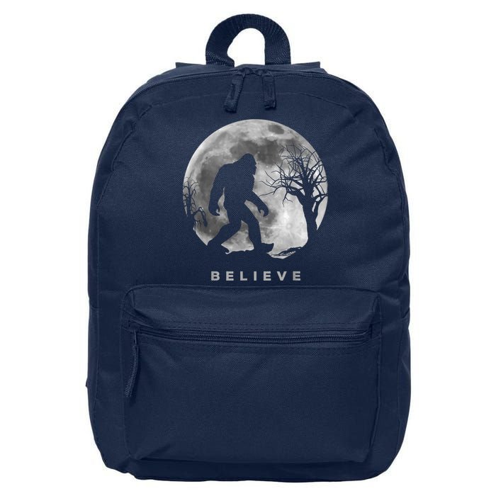 Bigfoot Night Full Moon I Believe Sasquatch 16 in Basic Backpack
