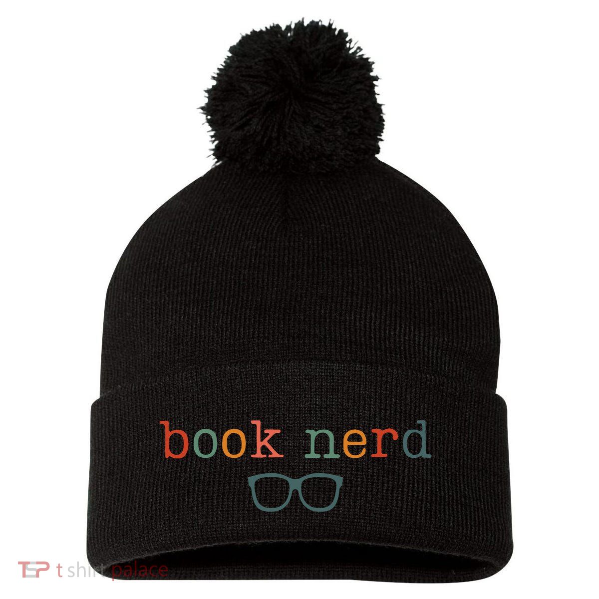 Book Nerd Funny Bookish Pom Pom 12in Knit Beanie