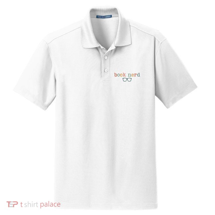 Book Nerd Funny Bookish Dry Zone Grid Polo
