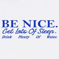 Be Nice Get Lots Of Sleep Drink Plenty Of Water Inspired Magnet