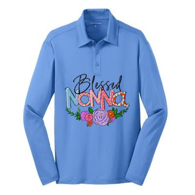 Blessed Nonna Graphic First Time Grandma Shirt Plus Size Shirts For Girl Mom Son Silk Touch Performance Long Sleeve Polo