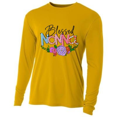 Blessed Nonna Graphic First Time Grandma Shirt Plus Size Shirts For Girl Mom Son Cooling Performance Long Sleeve Crew