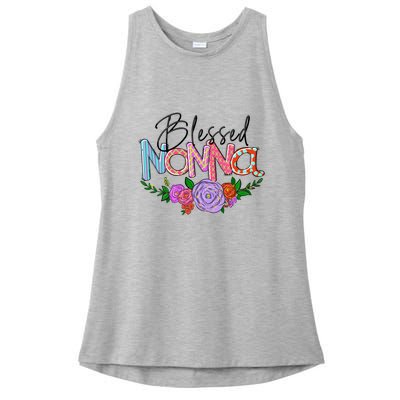 Blessed Nonna Graphic First Time Grandma Shirt Plus Size Shirts For Girl Mom Son Ladies PosiCharge Tri-Blend Wicking Tank