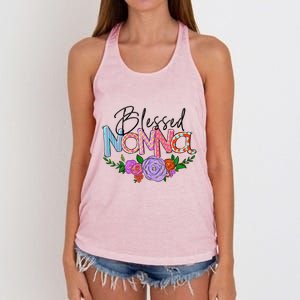 Blessed Nonna Graphic First Time Grandma Shirt Plus Size Shirts For Girl Mom Son Women's Knotted Racerback Tank