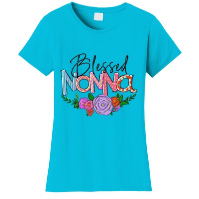 Blessed Nonna Graphic First Time Grandma Shirt Plus Size Shirts For Girl Mom Son Women's T-Shirt