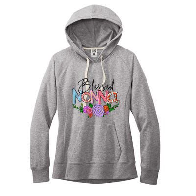 Blessed Nonna Graphic First Time Grandma Shirt Plus Size Shirts For Girl Mom Son Women's Fleece Hoodie