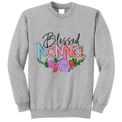 Blessed Nonna Graphic First Time Grandma Shirt Plus Size Shirts For Girl Mom Son Tall Sweatshirt