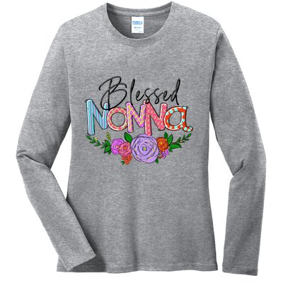 Blessed Nonna Graphic First Time Grandma Shirt Plus Size Shirts For Girl Mom Son Ladies Long Sleeve Shirt