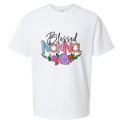 Blessed Nonna Graphic First Time Grandma Shirt Plus Size Shirts For Girl Mom Son Sueded Cloud Jersey T-Shirt