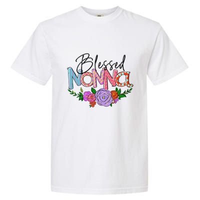 Blessed Nonna Graphic First Time Grandma Shirt Plus Size Shirts For Girl Mom Son Garment-Dyed Heavyweight T-Shirt