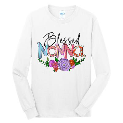 Blessed Nonna Graphic First Time Grandma Shirt Plus Size Shirts For Girl Mom Son Tall Long Sleeve T-Shirt