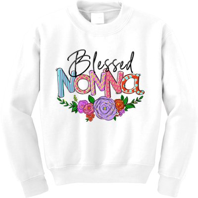 Blessed Nonna Graphic First Time Grandma Shirt Plus Size Shirts For Girl Mom Son Kids Sweatshirt
