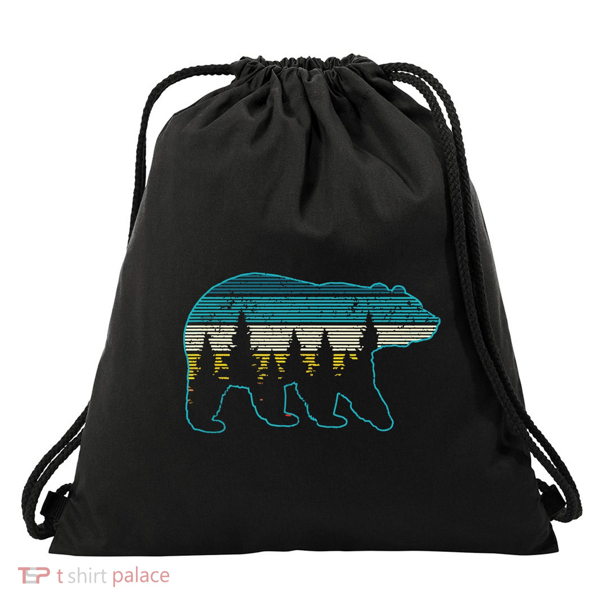 Bear Nature Grizzly Brown Black Bear Hiking Hunting Gift Drawstring Bag