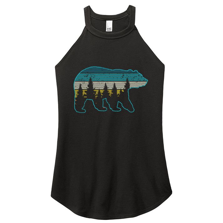 Bear Nature Grizzly Brown Black Bear Hiking Hunting Gift Women's Perfect Tri Rocker Tank