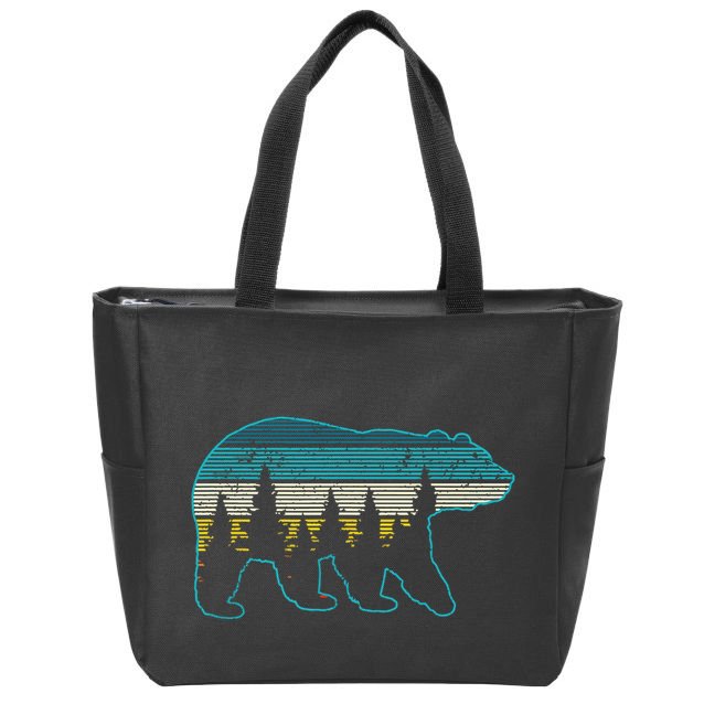 Bear Nature Grizzly Brown Black Bear Hiking Hunting Gift Zip Tote Bag