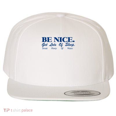 be nice get lots of sleep drink plenty of water Wool Snapback Cap