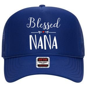 Blessed Nana Gift Grandma Christmas Gift High Crown Mesh Back Trucker Hat