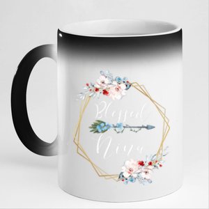 Blessed Nina Grandma Gift 11oz Black Color Changing Mug