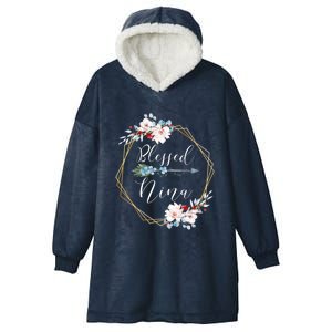 Blessed Nina Grandma Gift Hooded Wearable Blanket