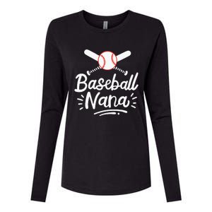 Baseball Nana Grandma Grandmother Womens Cotton Relaxed Long Sleeve T-Shirt