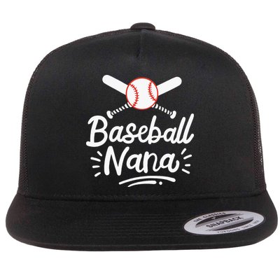 Baseball Nana Grandma Grandmother Flat Bill Trucker Hat