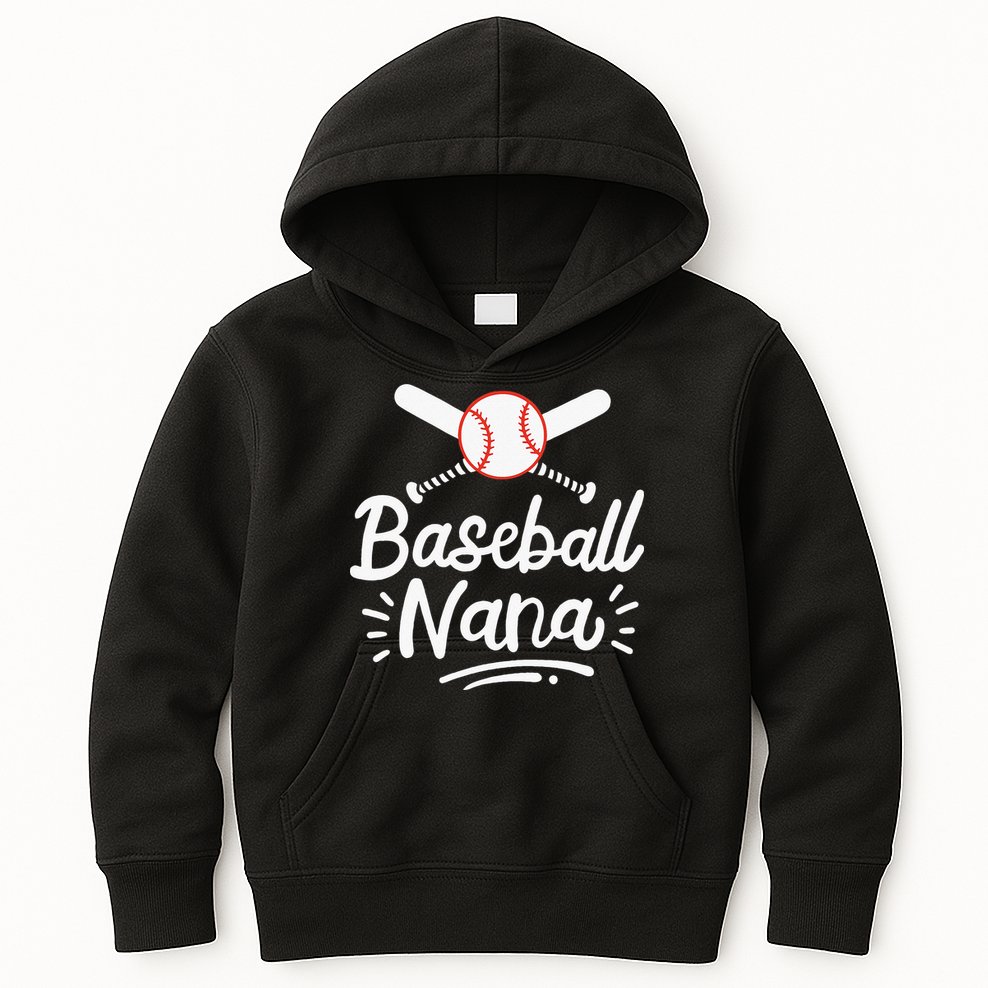 Baseball Nana Grandma Grandmother Kids Hoodie