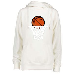 Basketball Net Gift For Basketball Player Sport Team Womens Funnel Neck Pullover Hood