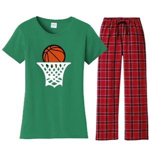 Basketball Net Gift For Basketball Player Sport Team Women's Flannel Pajama Set