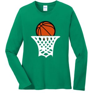 Basketball Net Gift For Basketball Player Sport Team Ladies Long Sleeve Shirt