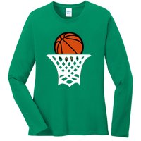 Basketball Net Gift For Basketball Player Sport Team Ladies Long Sleeve Shirt