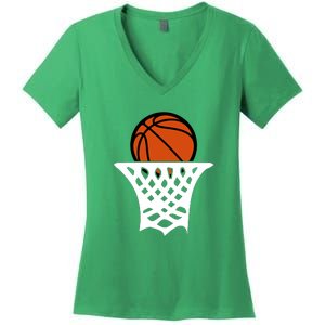 Basketball Net Gift For Basketball Player Sport Team Women's V-Neck T-Shirt