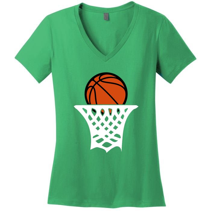 Basketball Net Gift For Basketball Player Sport Team Women's V-Neck T-Shirt