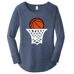 Basketball Net Gift For Basketball Player Sport Team Women's Perfect Tri Tunic Long Sleeve Shirt