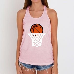 Basketball Net Gift For Basketball Player Sport Team Women's Knotted Racerback Tank