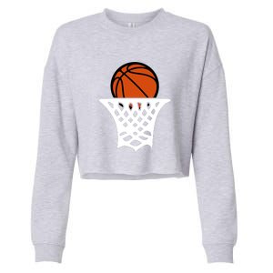 Basketball Net Gift For Basketball Player Sport Team Cropped Pullover Crew