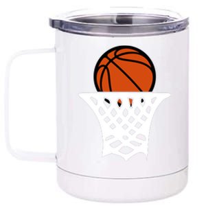 Basketball Net Gift For Basketball Player Sport Team 12 oz Stainless Steel Tumbler Cup