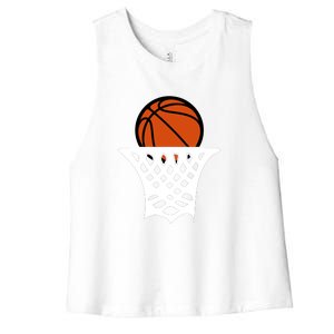 Basketball Net Gift For Basketball Player Sport Team Women's Racerback Cropped Tank