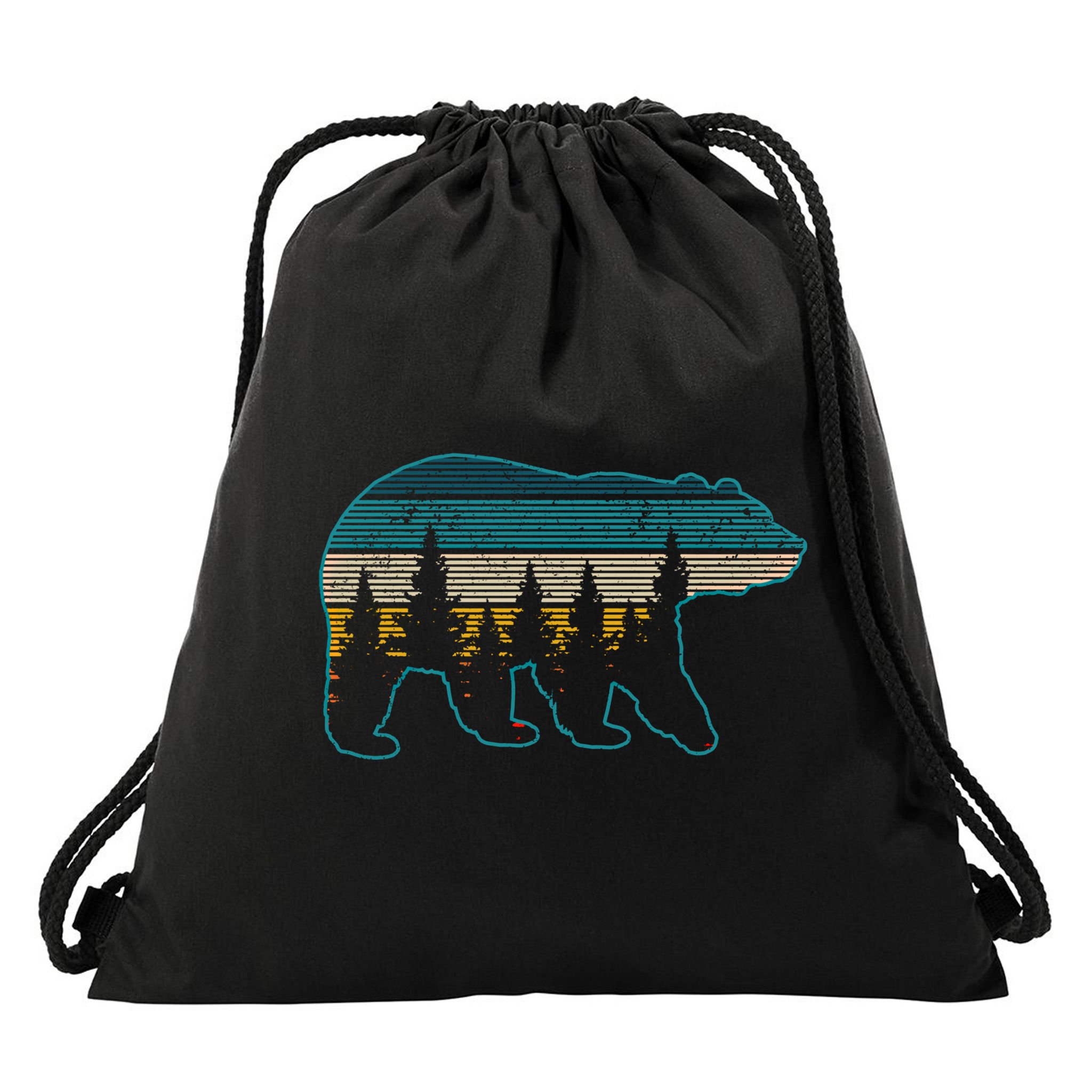 Bear Nature Grizzly Brown Black Bear Hiking Hunting Gift Drawstring Bag