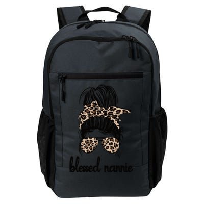 Blessed Nannie Grandma Messy Bun Nannie Grandmother Gift Daily Commute Backpack