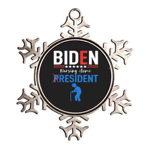 Biden Nursing Home Resident Funny Anti Joe Biden Trump Metallic Star Ornament