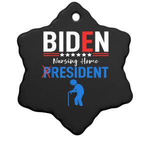 Biden Nursing Home Resident Funny Anti Joe Biden Trump Ceramic Star Ornament