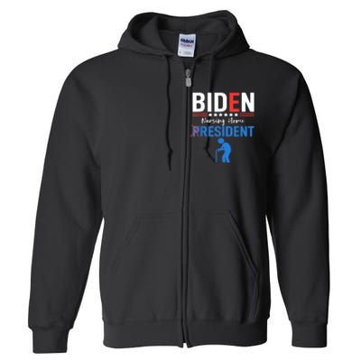 Biden Nursing Home Resident Funny Anti Joe Biden Trump Full Zip Hoodie